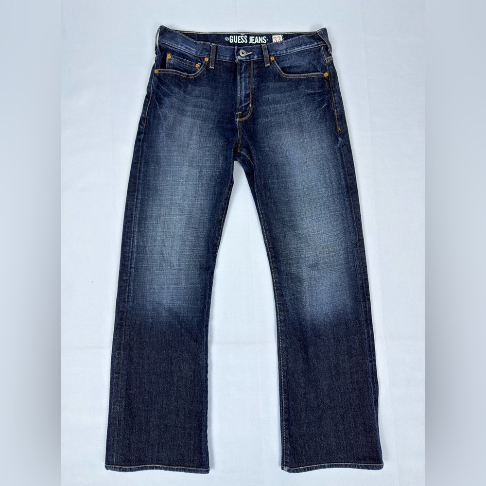 Guess Jeans The Cliff Bootcut Dark Wash Stretch Denim Size 33x32